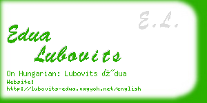 edua lubovits business card